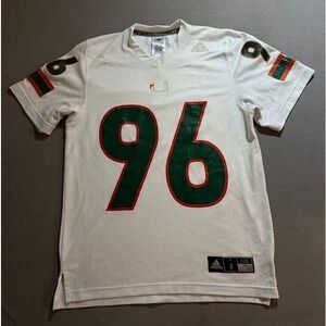 Adidas Miami Hurricanes Acheampong #96 Football‎ Jersey White Mens Size S